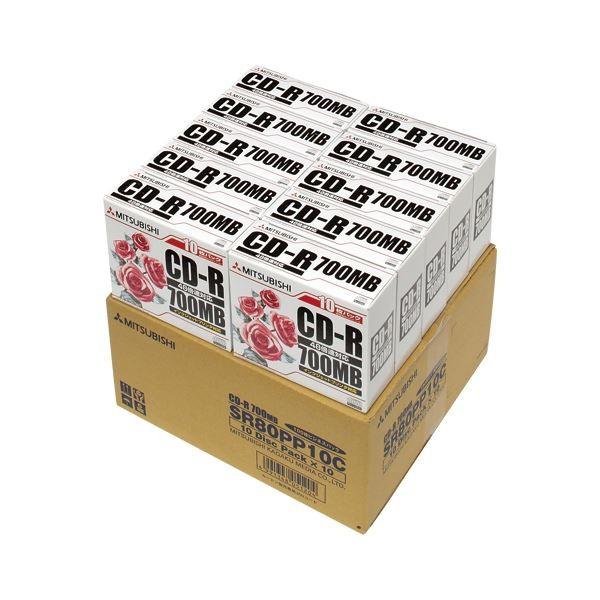 三菱化学メディア CD-R 700MB 100枚入 SR80PP10C 代引不可