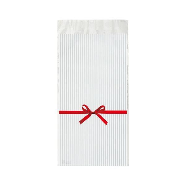 （まとめ） ヘッズ リボンテープ付OPPバッグ 白RI-TO3 1パック（50枚） 〔×5セット〕 ...