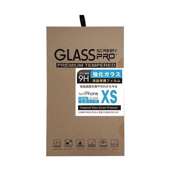 （まとめ）日本トラストテクノロジー 2.5Dガラス液晶保護フィルム for iPhoneXS GLA...