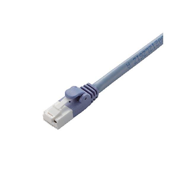 CAT6対応 爪折れ防止 LANケーブル 15m／簡易パッケージ仕様（ブルー） 〔×10セット〕 代...