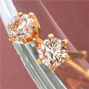 K18PG ピンク ダイヤモンドピアス 0.1ct 代引不可