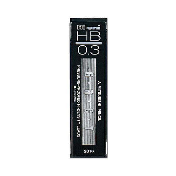 (まとめ) 三菱鉛筆 シャープ替芯Hi-uni0.3 HB HU03300HB 1個（20本） 〔×...