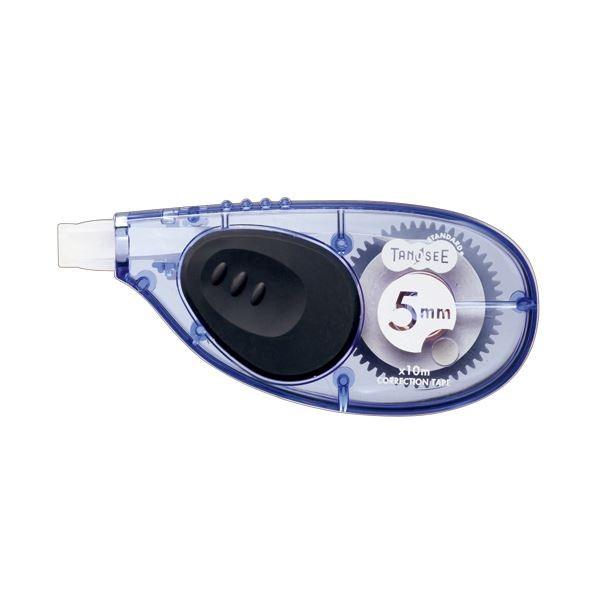 (まとめ) TANOSEE 修正テープ ヨコ引き 5mm幅×10m ブルー 1個 〔×50セット〕 ...