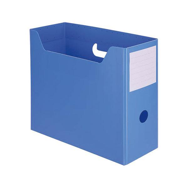 （まとめ）TANOSEE PP製ボックスファイル（組み立て式）A4ヨコ ブルー 1セット（10個）〔...