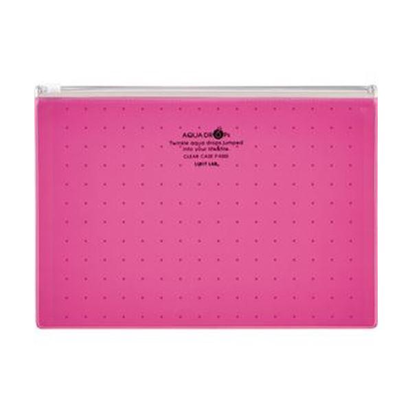 （まとめ）リヒトラブ AQUA DROPsクリヤーケース A5ヨコ 赤 F-5302-3 1枚〔×5...