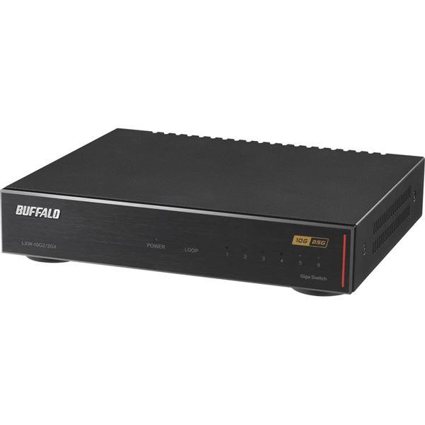 バッファロー 10GbE 2ポート 2.5GbE 4ポート スイッチングHub LXW-10G2/2...