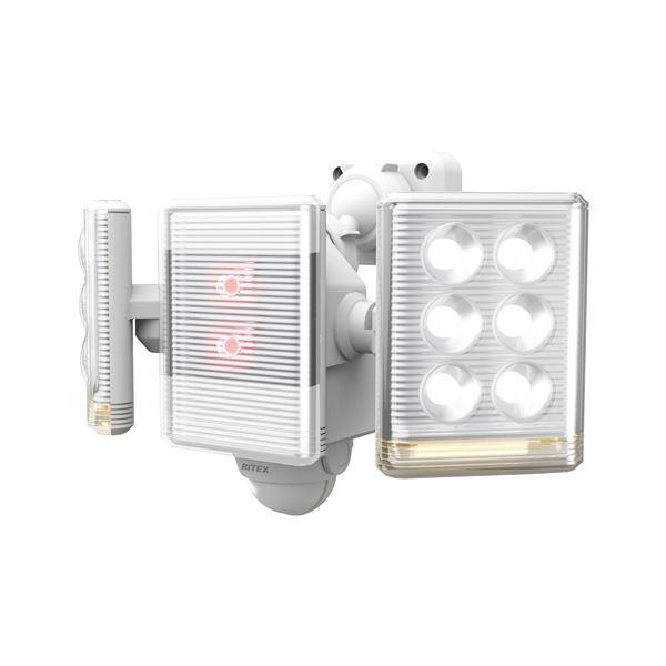 ムサシ LED センサーライト コンセント式 9W×2灯 フリーアーム式 リモコン付 代引不可