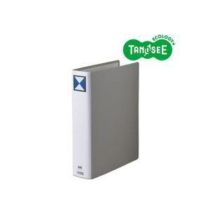 （まとめ）TANOSEE 両開きパイプ式ファイル A4タテ 50mmとじ グレー 30冊 代引不可