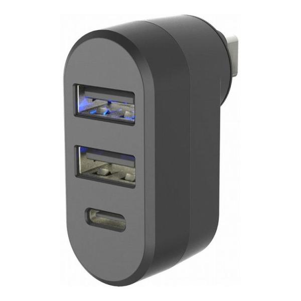 カシムラ USB-C充電口ポート増設 USB-A×2ポート・USB-C×1ポート DC-056 車の...