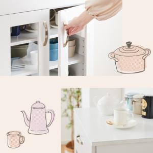 食器棚 ミニ ロータイプ 一人暮らし コンパク...の詳細画像2