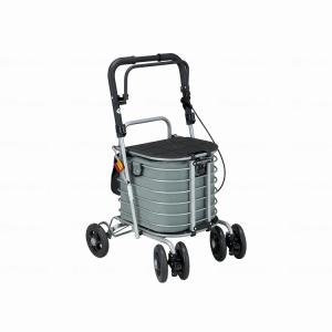 ユーバ産業 ブレーキ付 アルミワイヤーカート 花柄 花柄青 代引不可