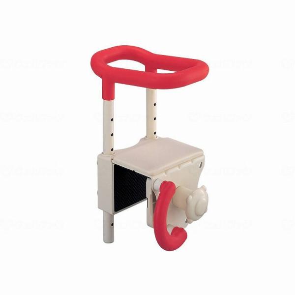 アロン化成 高さ調節付浴槽手すりUST-130 レッド 代引不可