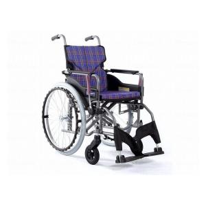 カワムラサイクル モダンAstyle 背固定自走用 KMD-A22-40S-H 紫チェック A11 座幅40-前座45cm 車いす 車椅子 車イス キャリー 車 移動 介護 補助 