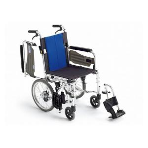 ミキ BAL-4 多機能型 介助型車イス ブルー 40 車いす 車椅子 車イス キャリー 車 移動 介護 補助 代引不可