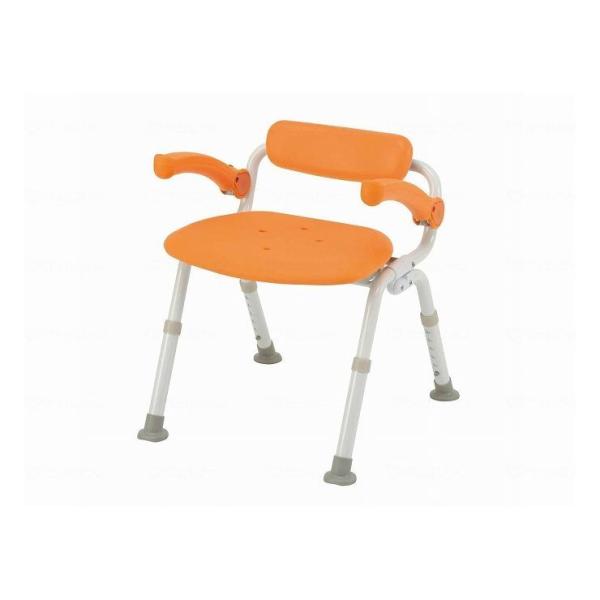 パナソニックエイジフリー シャワーチェアユクリアミドルSP腰当付おりたたみN オレンジ