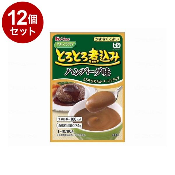 単品12個セット ハウスギャバン やさしくラクケア とろとろ煮込みのレトルト/個/ハンバーグ 代引不...