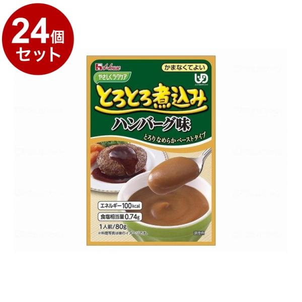 単品24個セット ハウスギャバン やさしくラクケア とろとろ煮込みのレトルト/個/ハンバーグ 代引不...