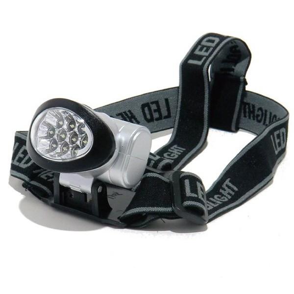10球LEDヘッドライトアルミボディ カラビナ付 ライト コンパクト 持ち運び 便利 夜 野外 キャ...