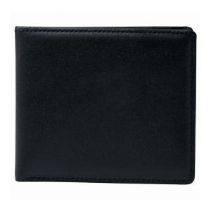 良品工房 日本製牛革二つ折り財布 ブラック K18-245