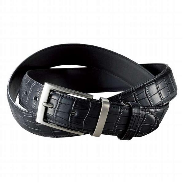 チェルベ クロコ型押メンズベルト V-CB9350BK 代引不可