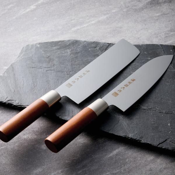 濃州孫六作 和包丁2点セットクロム口輪 80N 代引不可