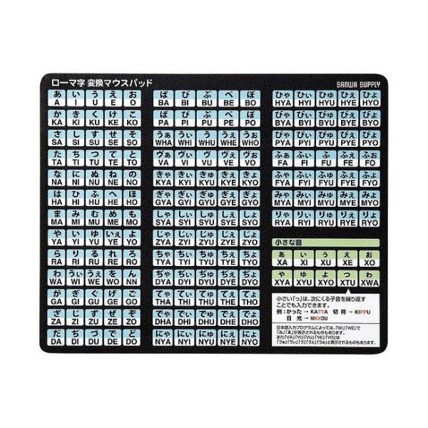 サンワサプライ ローマ字変換マウスパッド MPD-OP17RL8BK 代引不可