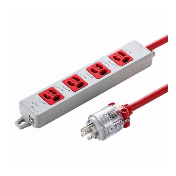 医用接地プラグ付き電源タップ TAP-HPM4-3R 代引不可