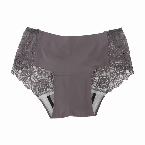 吸水型サニタリーショーツレースタイプ 87902APS L グレイブラウン