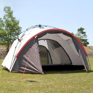 FSワンタッチテント 3人用 キャンプテント 前室付き 簡易テント 軽量 ドームテント 日除け 雨よけ 耐水圧3000mm アウトドア 