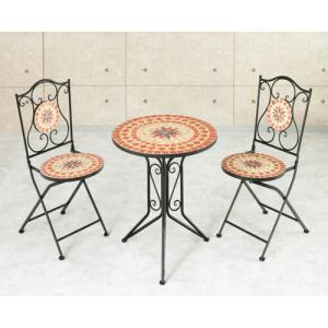 ガーデニング3点セット テーブル+チェア2台 折りたたみチェア