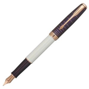 美品 PARKER パーカー デュオ フォールド マーブル レッド ペン先 18K750 万年筆 筆記用具 ビジネス 紳士 メンズ プレゼント ギフト h767 Parker - 美品 PARKER パーカー デュオ フォールド マーブル レッド