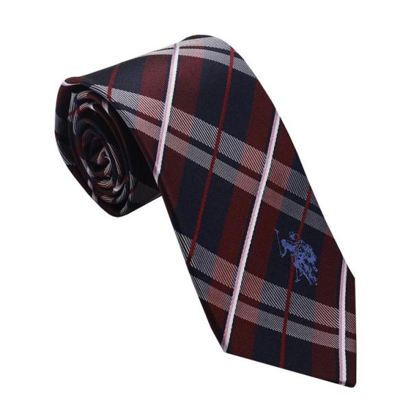 U.S.PORO ネクタイ シルク100% USPA-80 RED/BLUE 代引不可