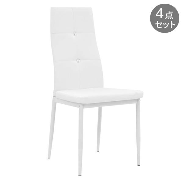 vidaXL ダイニングチェア 6点 合成皮革製 ホワイト 家具 チェア キッチン・ダイニングルーム...
