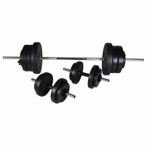 vidaXL バーベル ダンベル2点セット 60.5kgスポーツグッズ エクササイズ フィットネス ウエイトリフティング フリーウェイト 代引不可