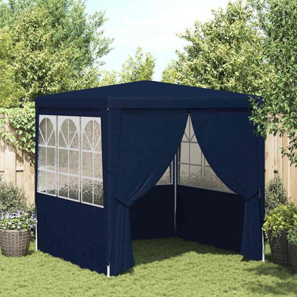 vidaXL プロ仕様 パーティーテント 側壁付き 2x2m ブルー 90g/m 2 ホーム&amp;ガーデ...