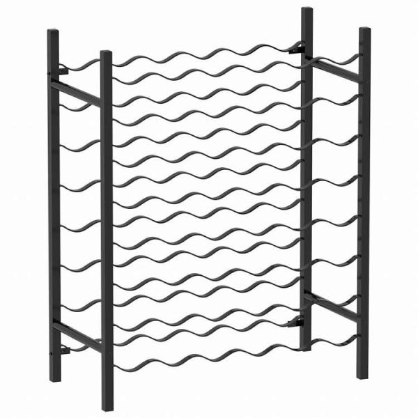 vidaXL ワインラック ボトル48本 ブラック 金属製家具 キャビネット 収納 ワインラック 代...