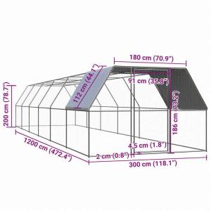 vidaXL 屋外鶏用ケージ 3x12x2 m...の詳細画像4