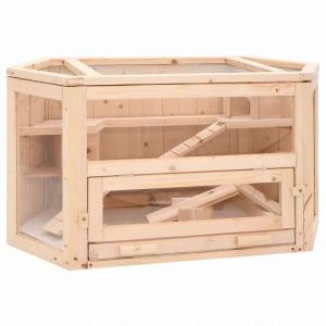 vidaXL ハムスターケージ 80x40x43cm モミ無垢材動物 ペット用品 ペット用品 小動物用品 小動物 飼育・ケージ 代引不可
