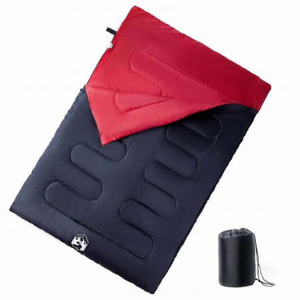 vidaXL 大人用ダブル寝袋 枕付き キャンプ用 3~4シーズン対応スポーツグッズ アウトドアレク...