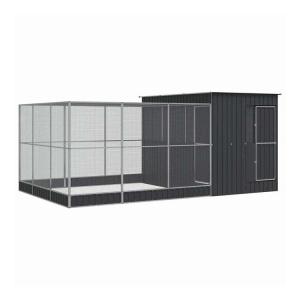 vidaXL 鳥小屋 拡張付き シルバー 497...の商品画像