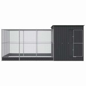 vidaXL 鳥小屋 拡張付き シルバー 49...の詳細画像2