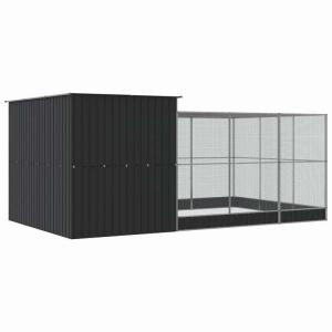vidaXL 鳥小屋 拡張付き シルバー 49...の詳細画像4