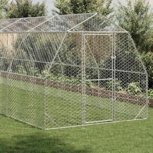 vidaXL チキンラン 2.5x12x2.25 m 亜鉛メッキ鋼 動物&ペット用品 ペット用品 小動物用品 小動物 飼育・ケージ 代引不可