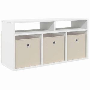vidaXL ローボード 引き出し付き ホワイト 87 x 27.5 x 43 cm家具 AVラック・テレビ台ホワイト 代引不可