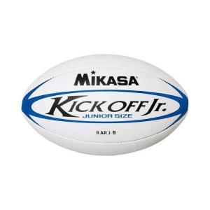 ミカサ MIKASA ラグビー ジュニアラグビーボール3号 ホワイト×ブルー RARJB｜recommendo