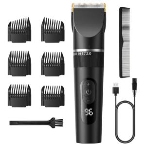 バリカン 2025新登場 USB充電式 ヘアーカッター 電動バリカン バリカンメンズ 5段階刈り高さ調節 3段階スピード LEDディスプレイ 大容量バッテリー