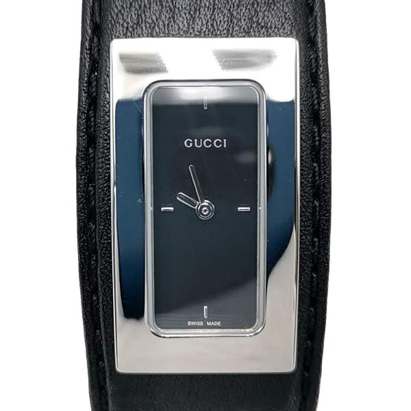 送料無料 グッチ GUCCI 腕時計 クォーツ バングルウォッチ 7800S アナログ レザー 黒 ...