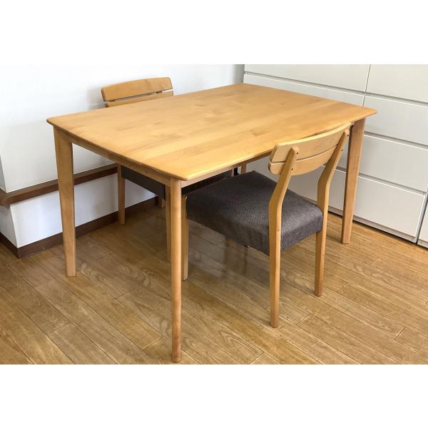 ダイニング3点セット ダイニングテーブル ダイニングチェア 幅120 ナチュラル系 天然木