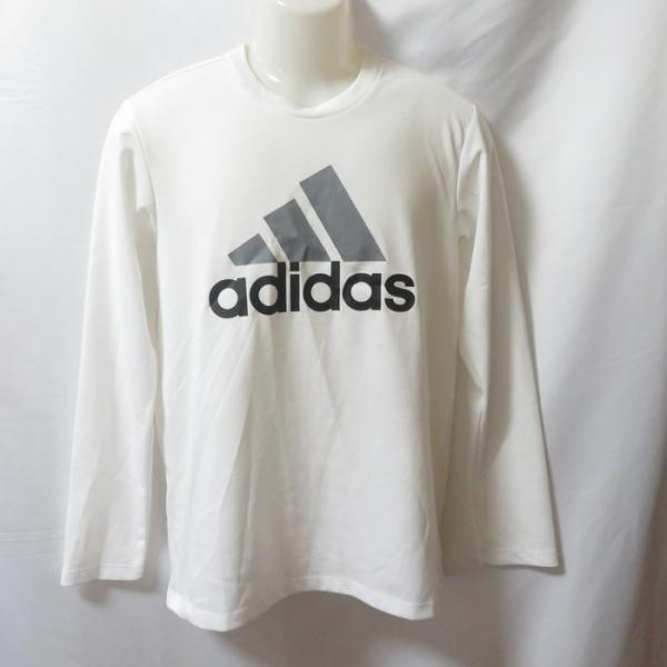 古着 メンズL adidas/アディダス ポリエステルTシャツ 長袖 スポーツ ジム ジョギング ト...