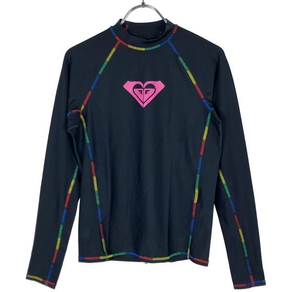 古着 レディースM ROXY/ロキシー ラッシュガード 長袖 スイム スポーツウェア ブラック/ピン...